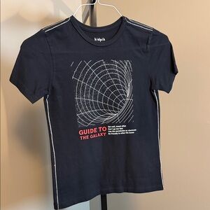 Kidpik Kids Size Small 7/8 Black Galaxy Adventure 100% Cotton Tee Shirt